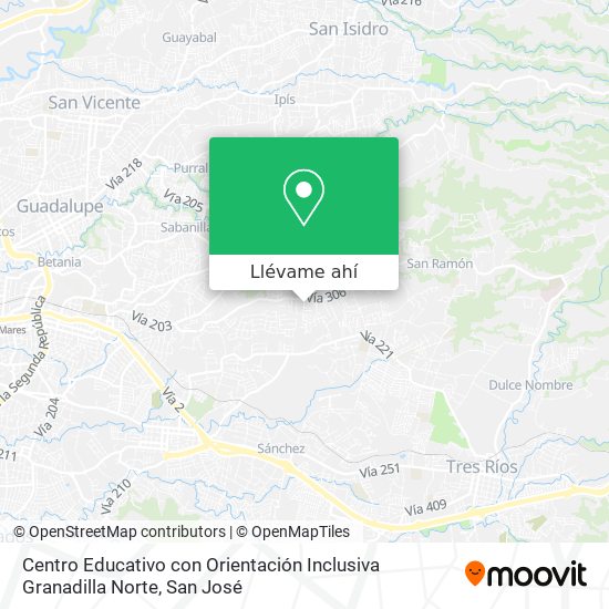 Mapa de Centro Educativo con Orientación Inclusiva Granadilla Norte