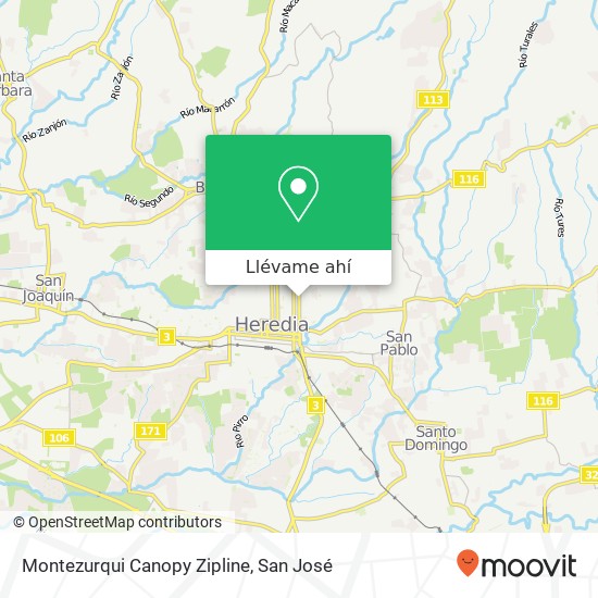 Mapa de Montezurqui Canopy Zipline