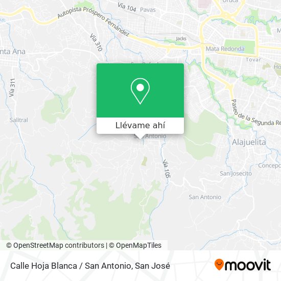 Mapa de Calle Hoja Blanca / San Antonio