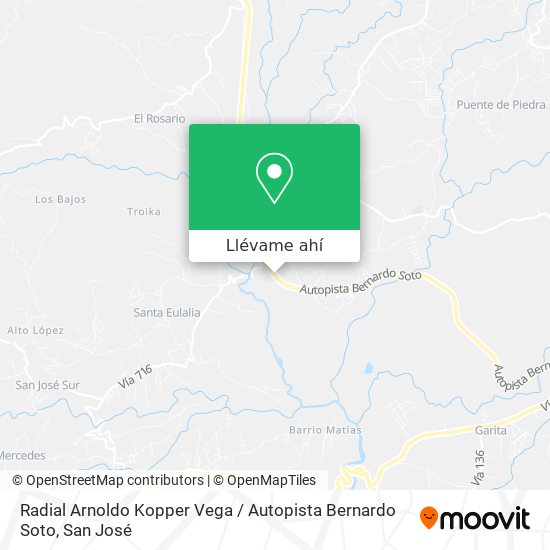 Mapa de Radial Arnoldo Kopper Vega / Autopista Bernardo Soto