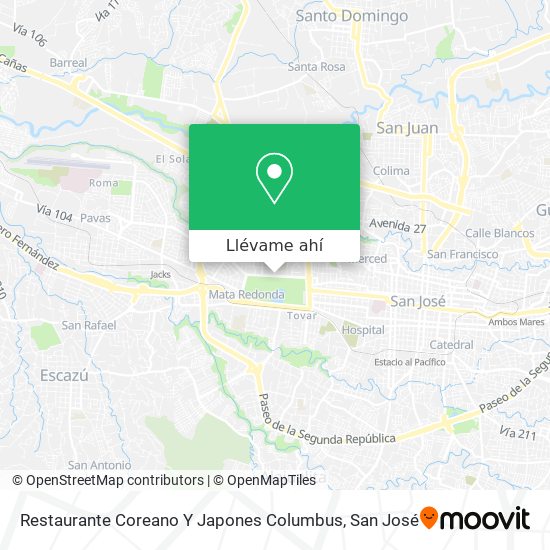 Mapa de Restaurante Coreano Y Japones Columbus