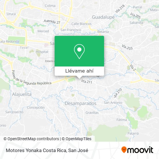Mapa de Motores Yonaka Costa Rica