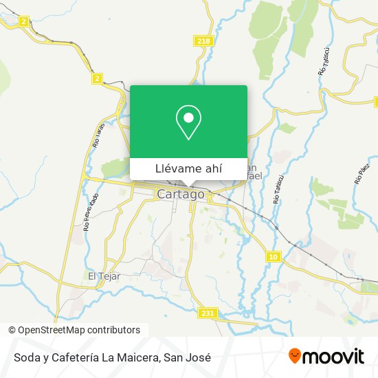 Mapa de Soda y Cafetería La Maicera