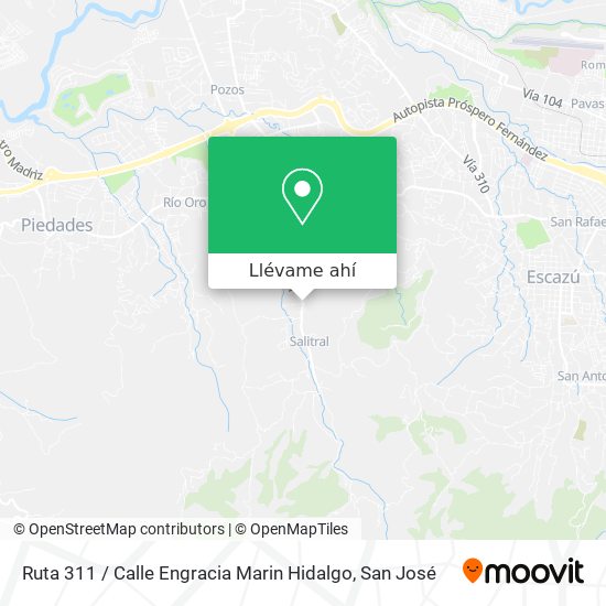 Mapa de Ruta 311 / Calle Engracia Marin Hidalgo