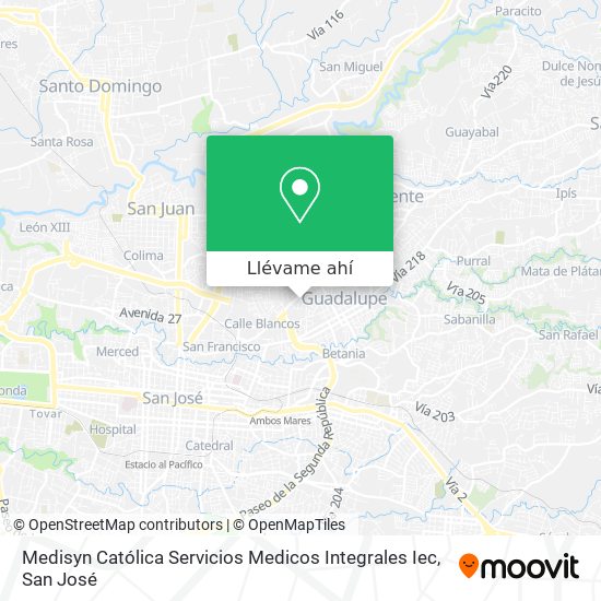 Mapa de Medisyn Católica Servicios Medicos Integrales Iec