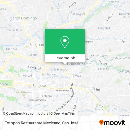 Mapa de Totopos Restaurante Mexicano