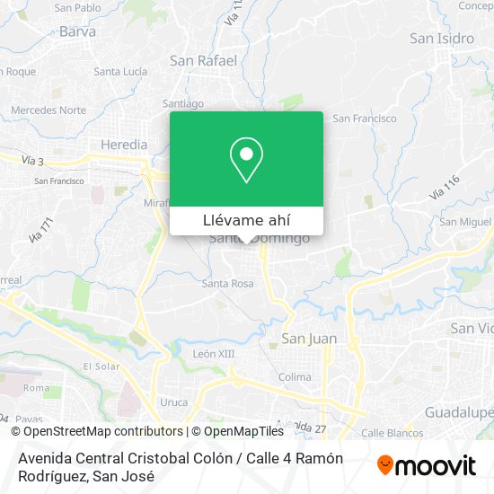 Mapa de Avenida Central Cristobal Colón / Calle 4 Ramón Rodríguez