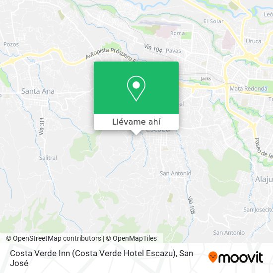 Mapa de Costa Verde Inn (Costa Verde Hotel Escazu)