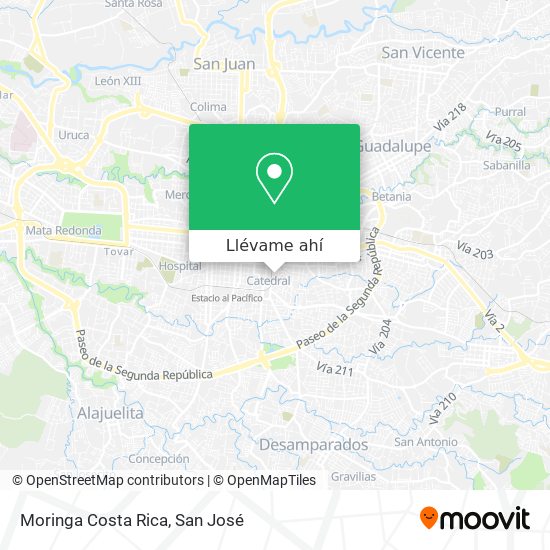 Mapa de Moringa Costa Rica