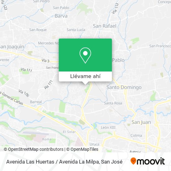 Mapa de Avenida Las Huertas / Avenida La Milpa
