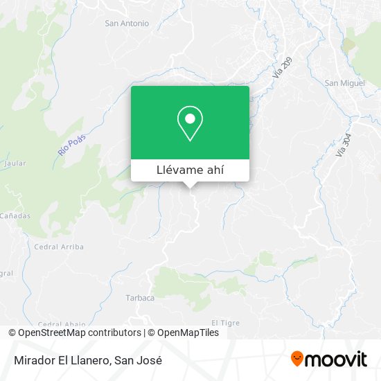 Mapa de Mirador El Llanero