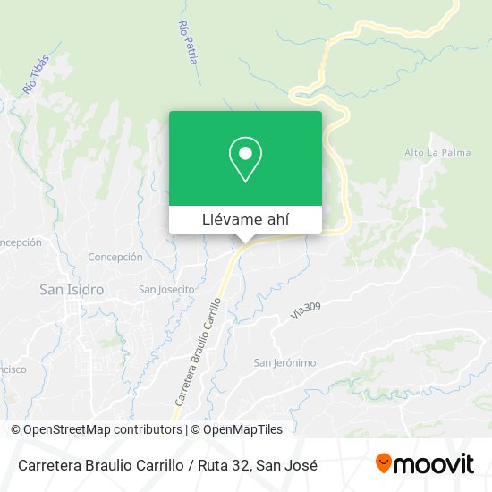 Mapa de Carretera Braulio Carrillo / Ruta 32