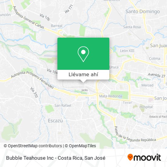 Mapa de Bubble Teahouse Inc - Costa Rica