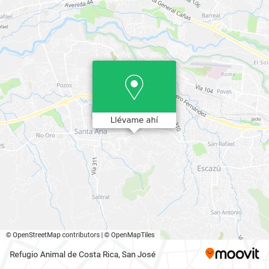 Mapa de Refugio Animal de Costa Rica