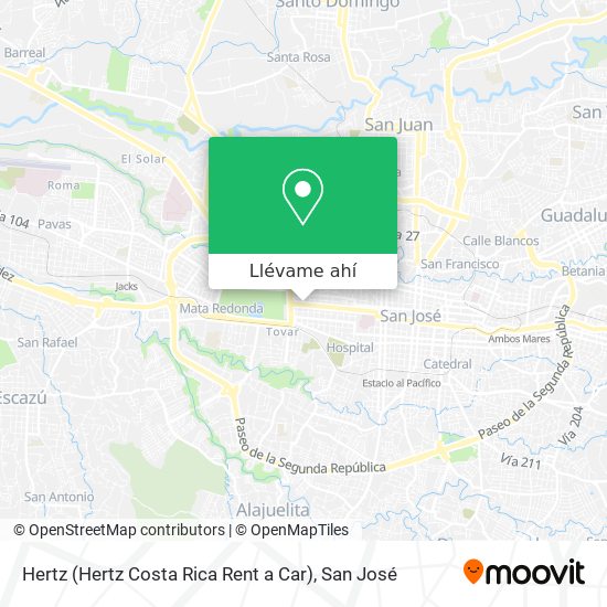 Mapa de Hertz (Hertz Costa Rica Rent a Car)