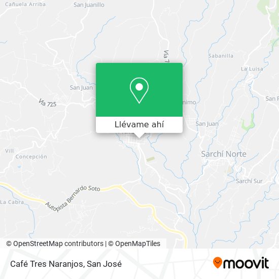 Mapa de Café Tres Naranjos
