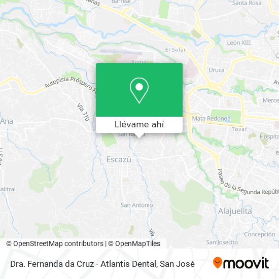 Mapa de Dra. Fernanda da Cruz - Atlantis Dental