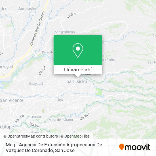 Mapa de Mag - Agencia De Extensión Agropecuaria De Vázquez De Coronado