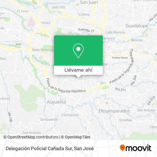 Mapa de Delegación Policial Cañada Sur