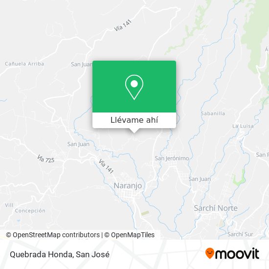 Mapa de Quebrada Honda