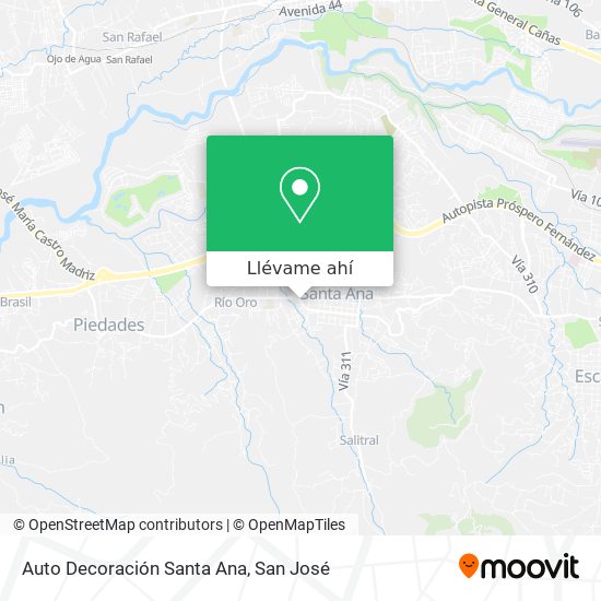 Mapa de Auto Decoración Santa Ana