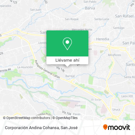 Mapa de Corporación Andina Cohansa