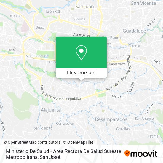 Mapa de Ministerio De Salud - Área Rectora De Salud Sureste Metropolitana