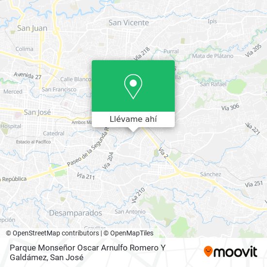Mapa de Parque Monseñor Oscar Arnulfo Romero Y Galdámez