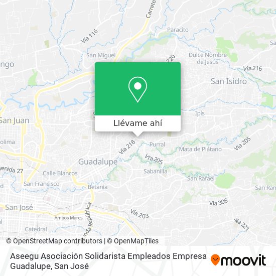 Mapa de Aseegu Asociación Solidarista Empleados Empresa Guadalupe