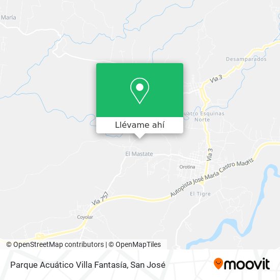Mapa de Parque Acuático Villa Fantasía