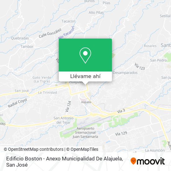 Mapa de Edificio Boston - Anexo Municipalidad De Alajuela