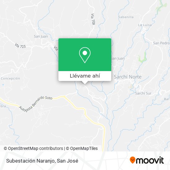 Mapa de Subestación Naranjo