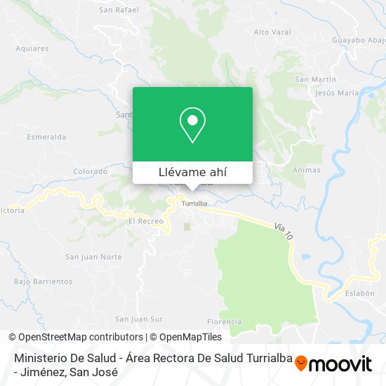 Mapa de Ministerio De Salud - Área Rectora De Salud Turrialba - Jiménez