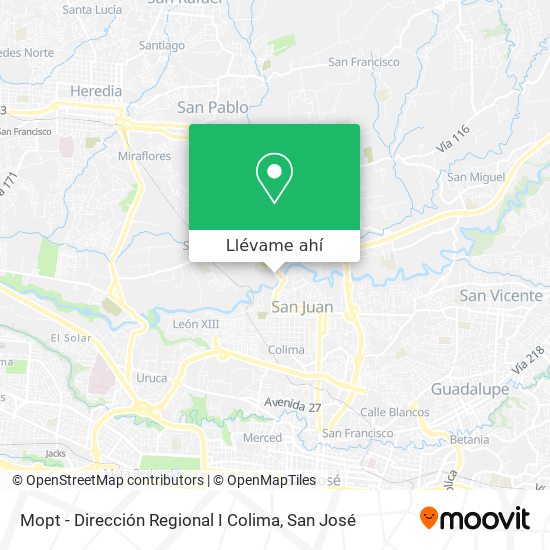 Mapa de Mopt - Dirección Regional I Colima