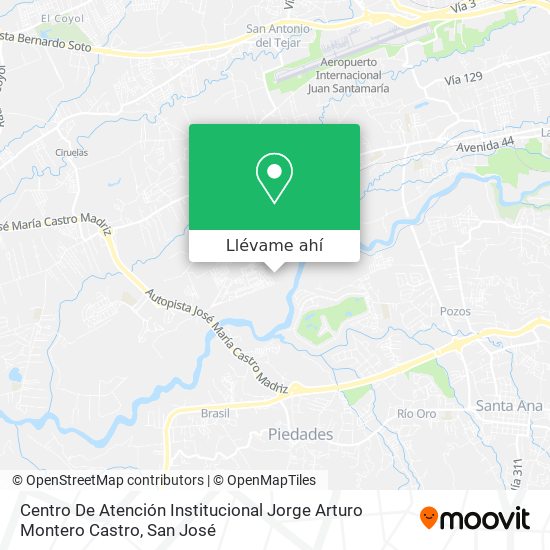 Mapa de Centro De Atención Institucional Jorge Arturo Montero Castro