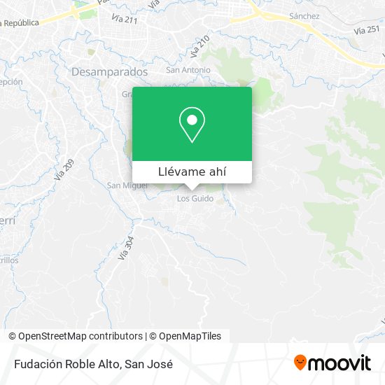 Mapa de Fudación Roble Alto