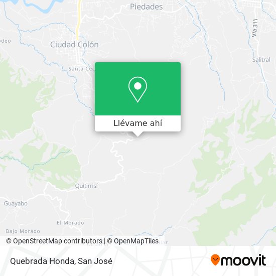 Mapa de Quebrada Honda