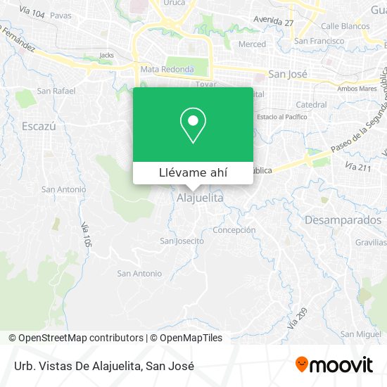 Mapa de Urb. Vistas De Alajuelita