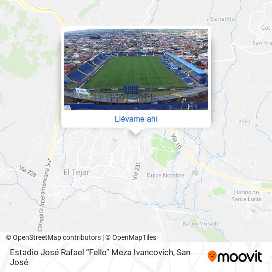 Mapa de Estadio José Rafael “Fello” Meza Ivancovich