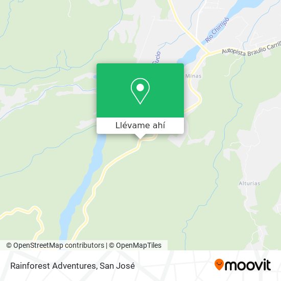 Mapa de Rainforest Adventures