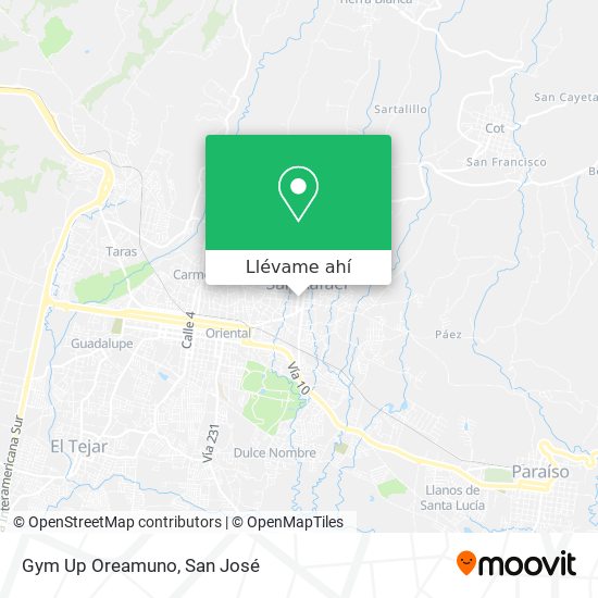 Mapa de Gym Up Oreamuno