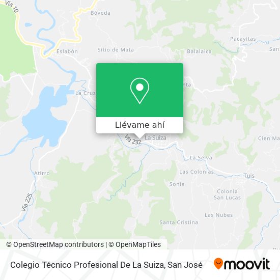 Mapa de Colegio Técnico Profesional De La Suiza