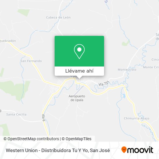 Mapa de Western Union - Diistribuidora Tu Y Yo