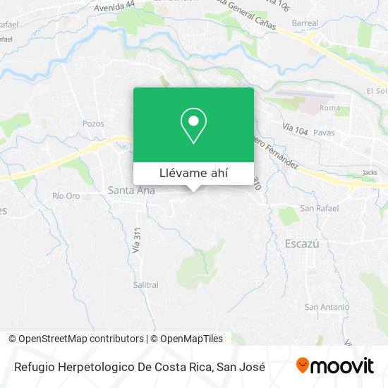 Mapa de Refugio Herpetologico De Costa Rica