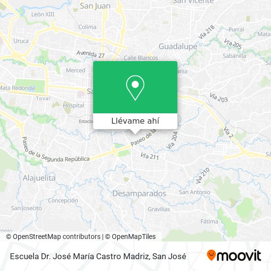 Mapa de Escuela Dr. José María Castro Madriz