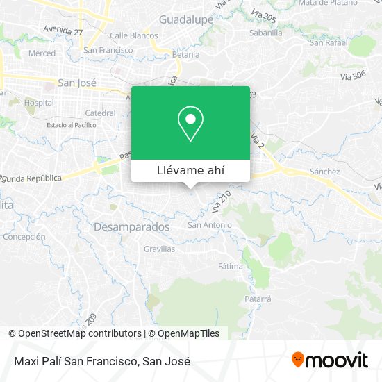 Mapa de Maxi Palí San Francisco