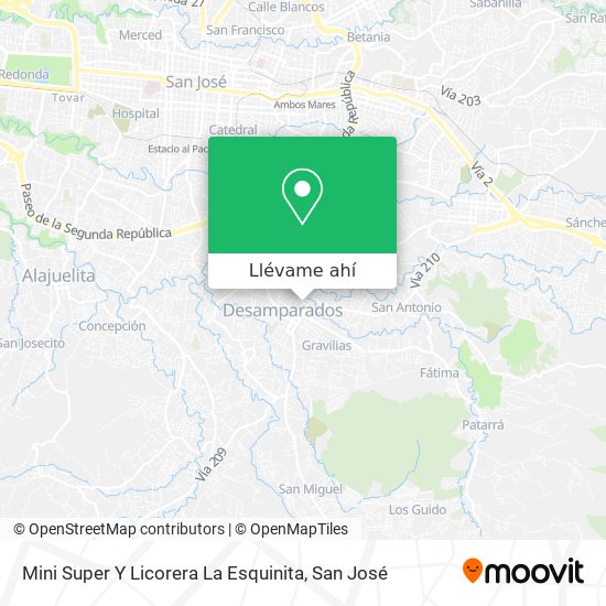 Mapa de Mini Super Y Licorera La Esquinita