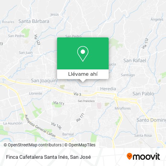 Mapa de Finca Cafetalera Santa Inés