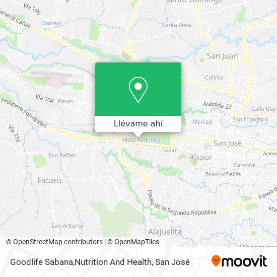 Mapa de Goodlife Sabana,Nutrition And Health