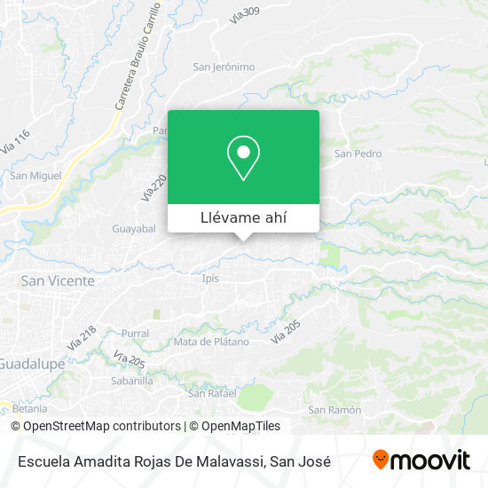 Mapa de Escuela Amadita Rojas De Malavassi